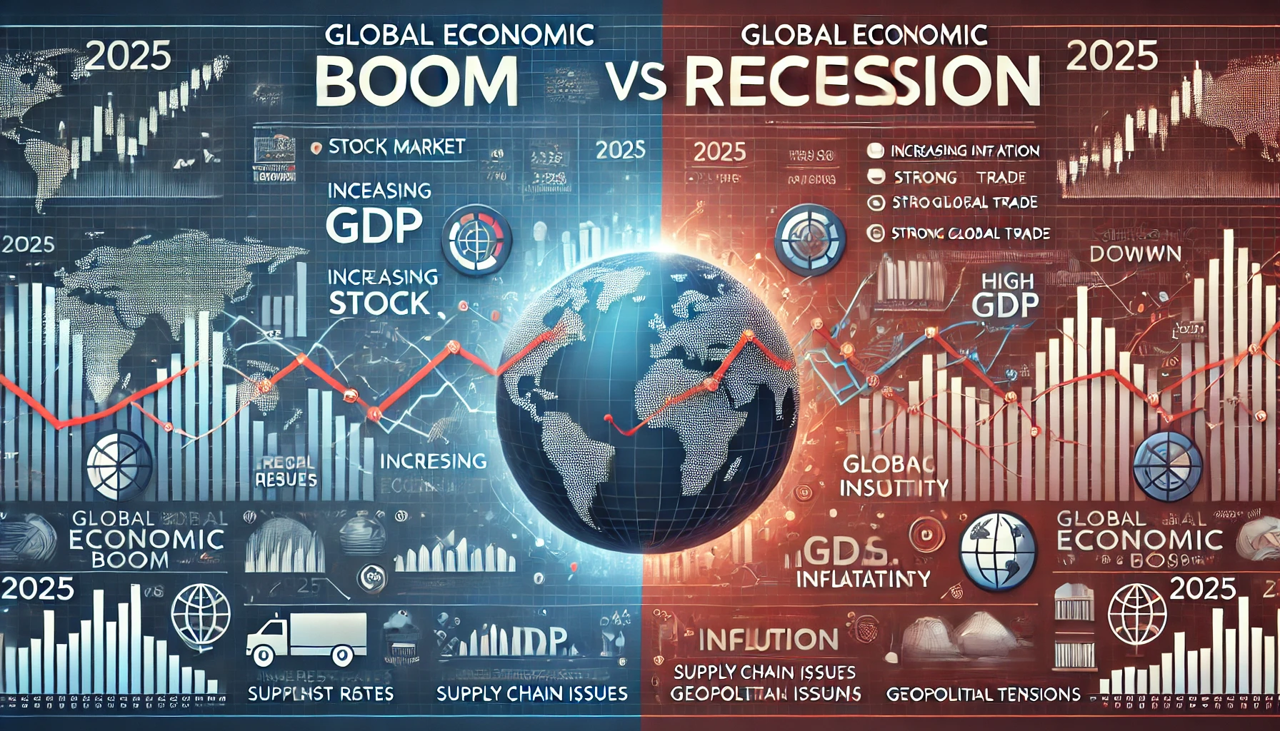 세계 경제 호황 vs 침체 이미지