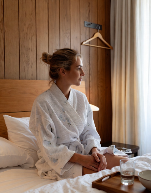 산후조리 핵심원칙을 실천하는 산모의 휴식 모습, 수유와 수면에 집중하며 SNS 자제를 통해 회복을 돕는 산후 관리 이미지