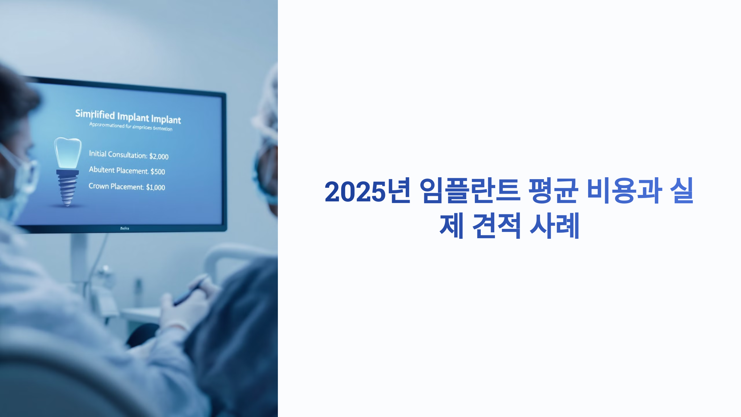 2025년 임플란트 평균 비용과 실제 견적 사례