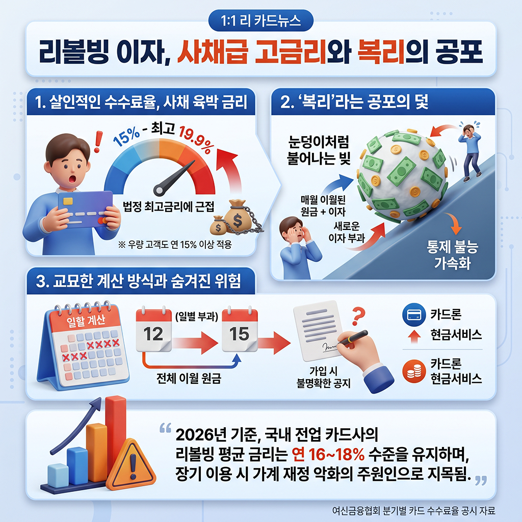 사채에 가까운 리볼빙 이율과 무서운 복리 누적 과정