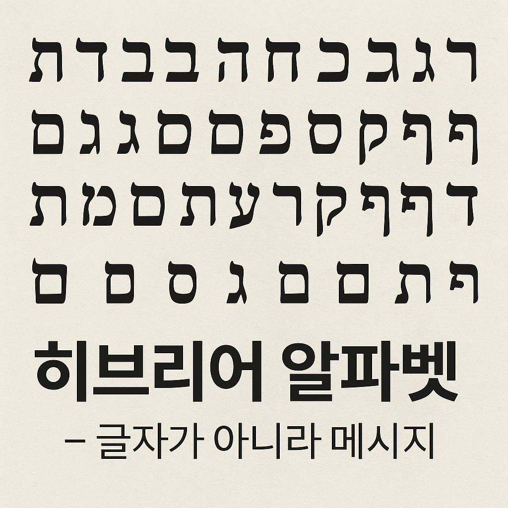 히브리어 알파벳에 기록된 의미와 알파멧 22개 표
