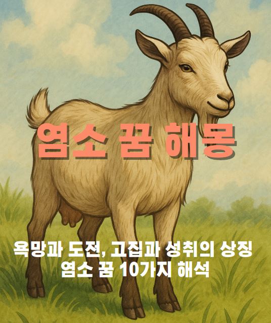 들판 위에 서있는 흰 염소