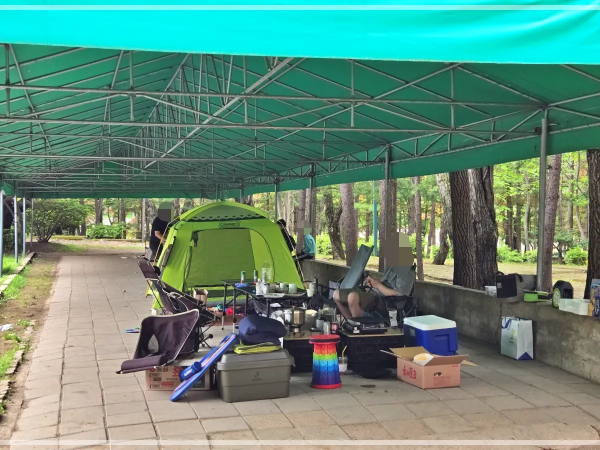 경기도-광주-금원수목원-천막밑-캠핑장비-세팅