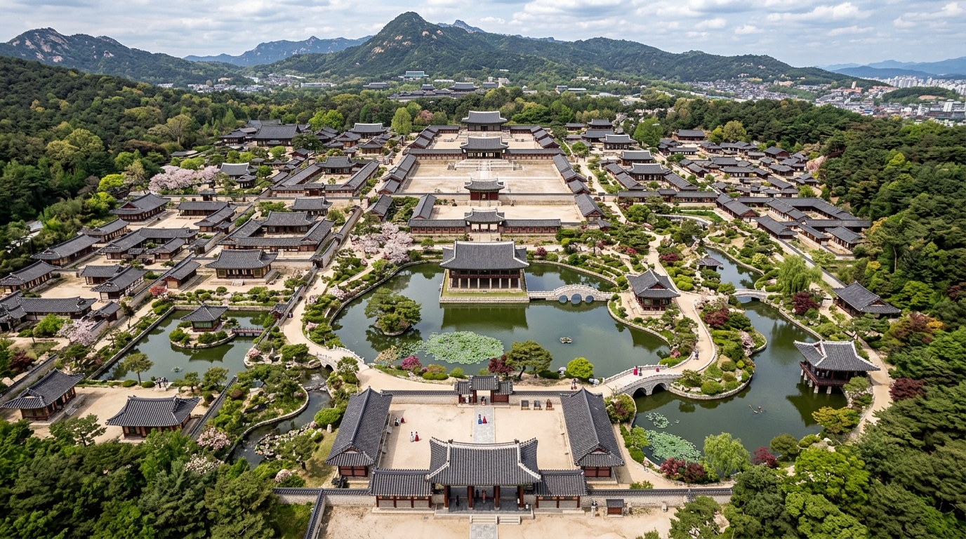 하늘에서 내려다본 21세기대군부인 저택의 웅장한 조감도