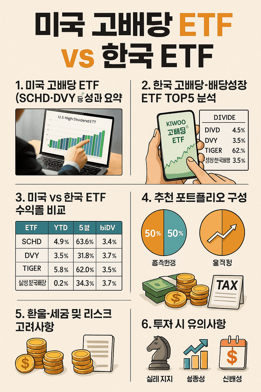 〈미국 고배당 ETF vs 한국 ETF〉: 수익률 비교 및 추천 가이드
