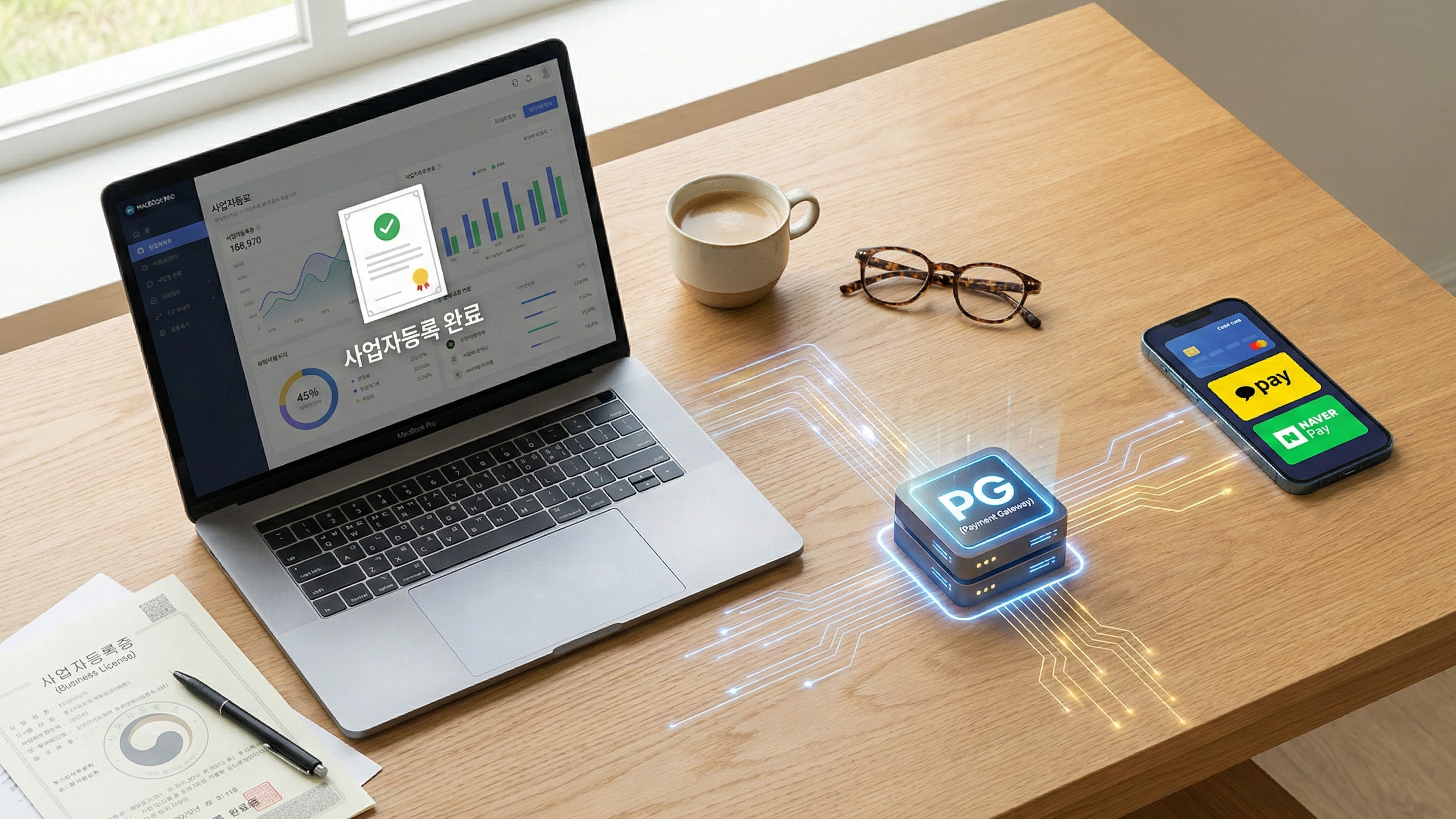 사업자 등록과 PG사 계약 관련 이미지