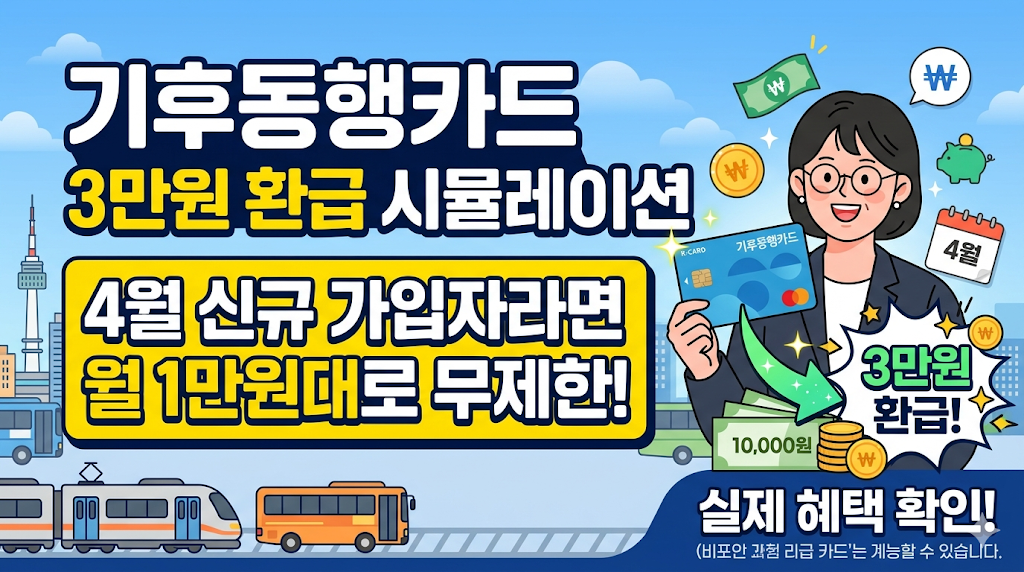 기후동행카드 3만원 환급 시뮬레이션: 4월 신규 가입자라면 월 1만원대로 무제한!