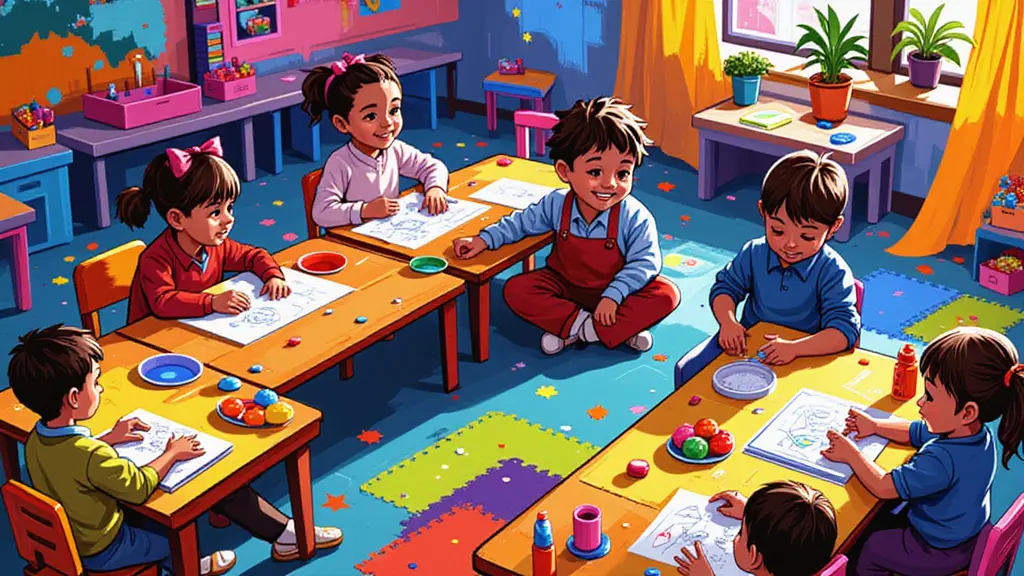 교실에서 공부하는 아이들