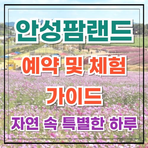 안성팜랜드 예약 및 체험 가이드 자연 속 특별한 하루