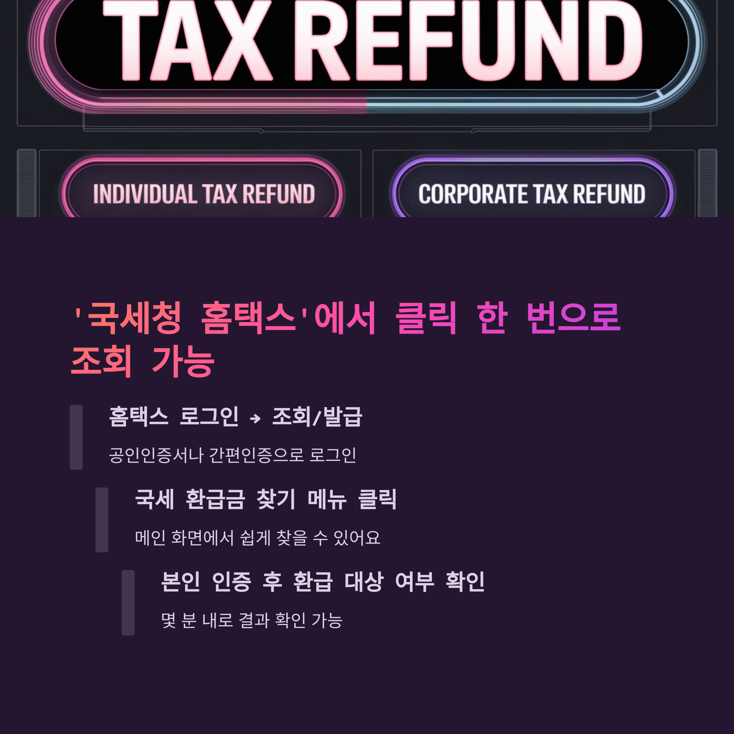 홈택스에서 환급금 조회하는 방법 안내