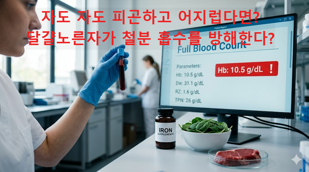 2026 빈혈 수치 정상범위(헤모글로빈 Hb)와 철분 부족 증상, 달걀노른자 포스비틴 설명 이미지
