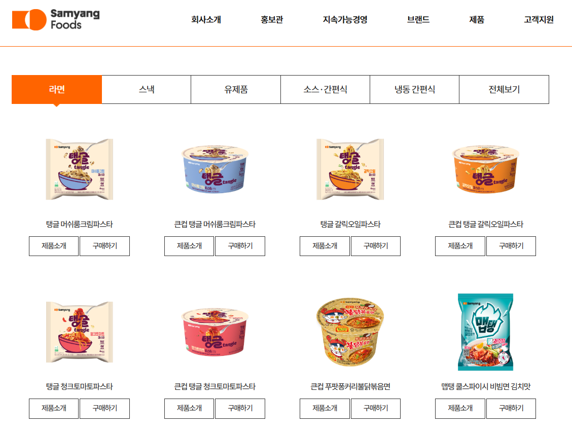 삼양식품 라면 불닭볶음면