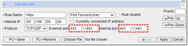 443 포트 포트포워딩