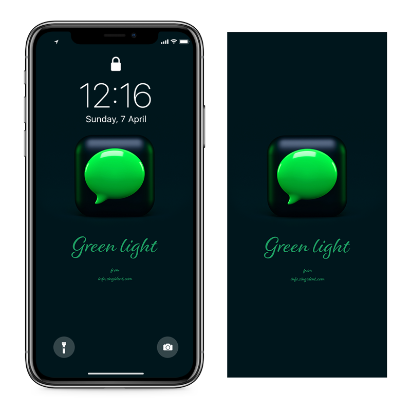 01 말풍선 C - Green light 아이폰초록색배경화면