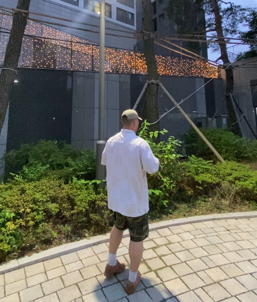 데일리룩('26. 8. 17.)폴로랄프로렌 더블알엘 가먼트다잉 트윌볼캡, 반스 체커보드 반소매셔츠 하와이안셔츠, 로스코 카모 BDU 반바지 팬츠, 야세 YASE 스웨이드 더비슈즈