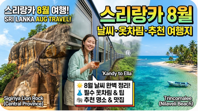 스리랑카 8월 날씨 옷차림 추천 여행지