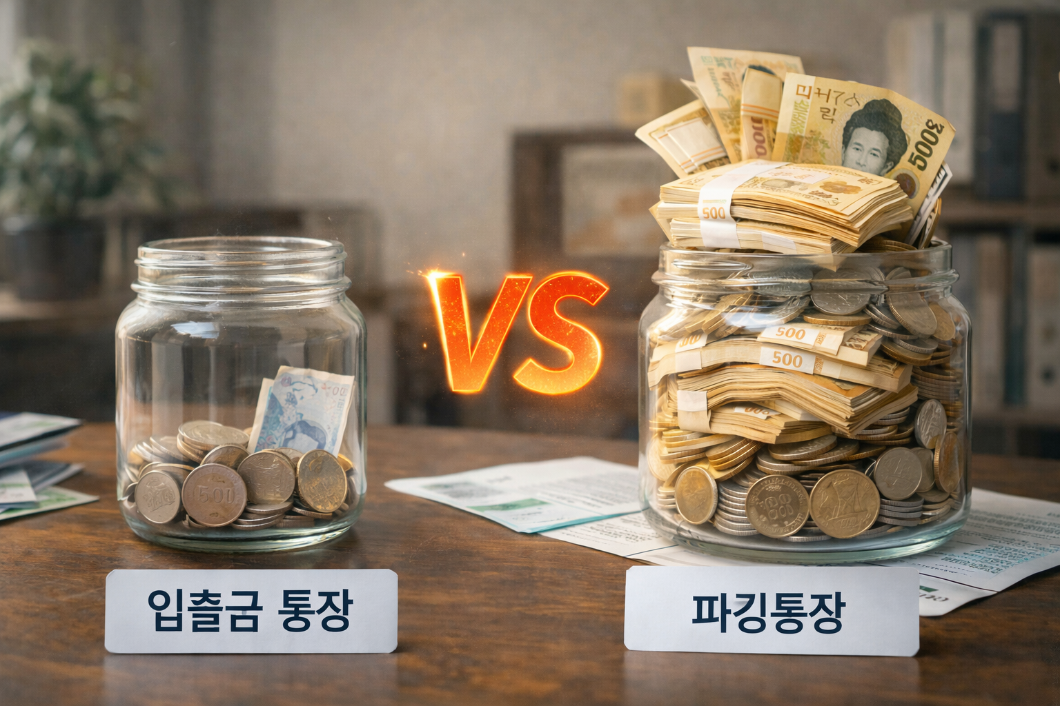 입출금 통장과 파킹통장 금리차이