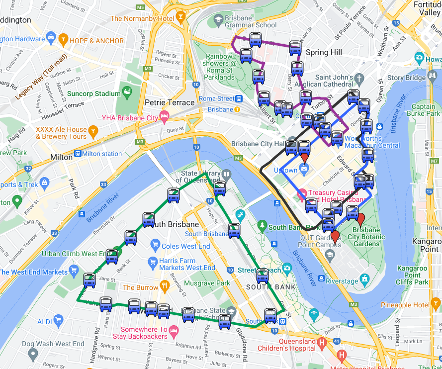 무료 순환 버스 루트