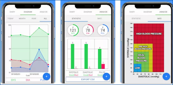 혈압측정어플 그래프