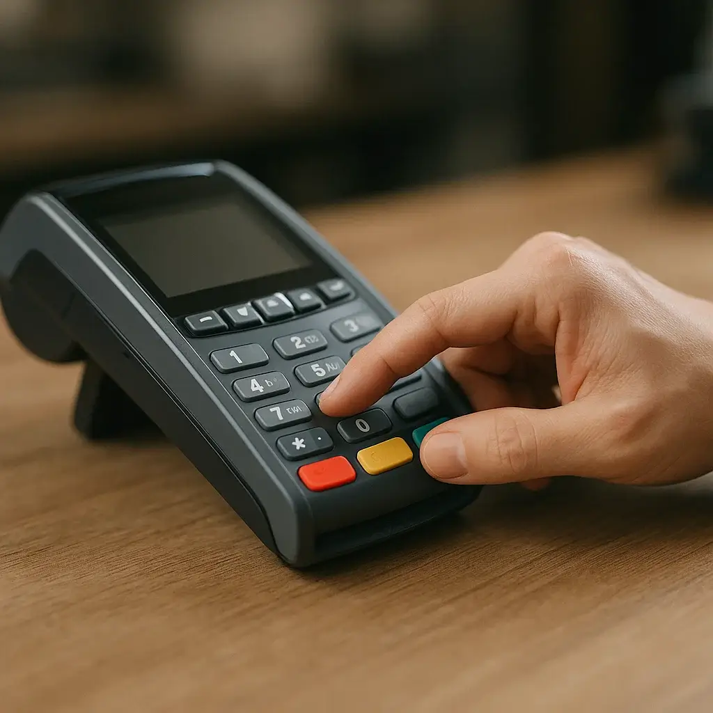 포스기 터치 메뉴 조작 모습