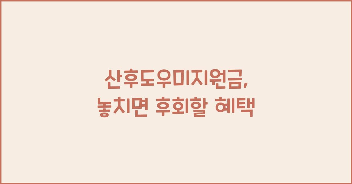 산후도우미지원금