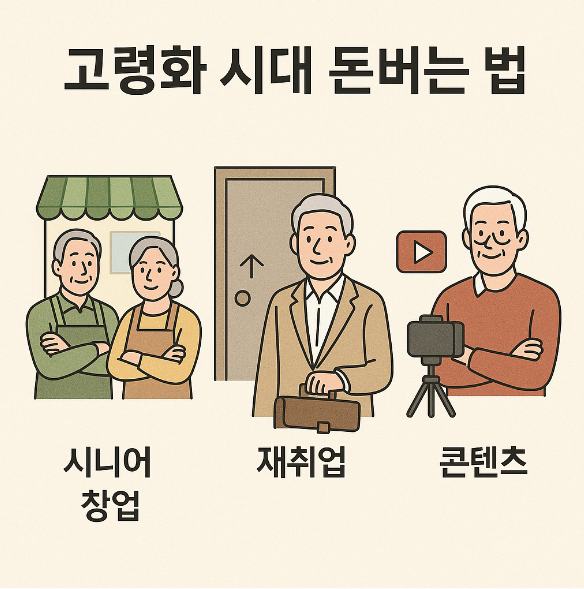 고령화 시대 돈버는 법 (시니어 창업, 재취업, 콘텐츠)