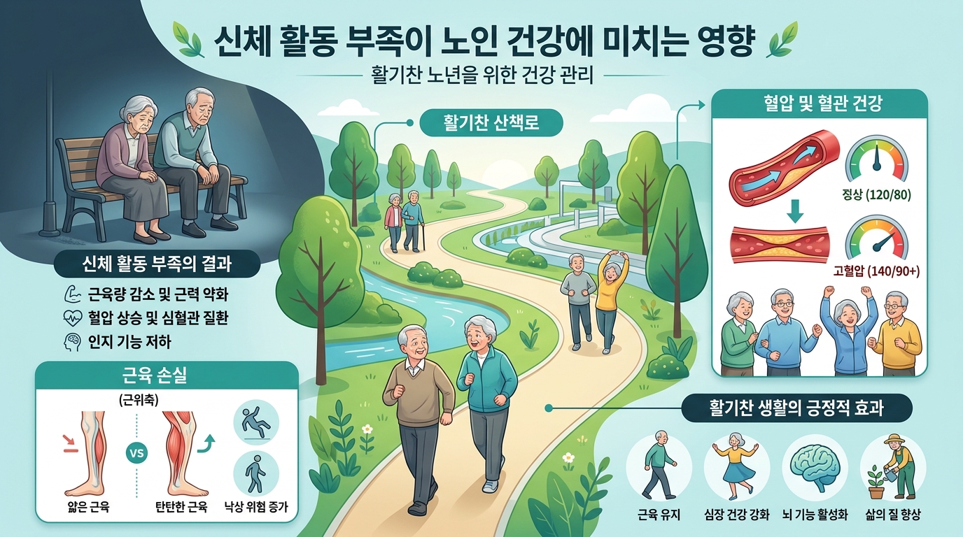 걷기 부족이 건강에 미치는 영향 설명