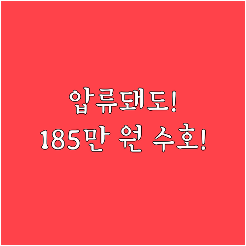 통장 압류 속에서도 보호받는 185만..