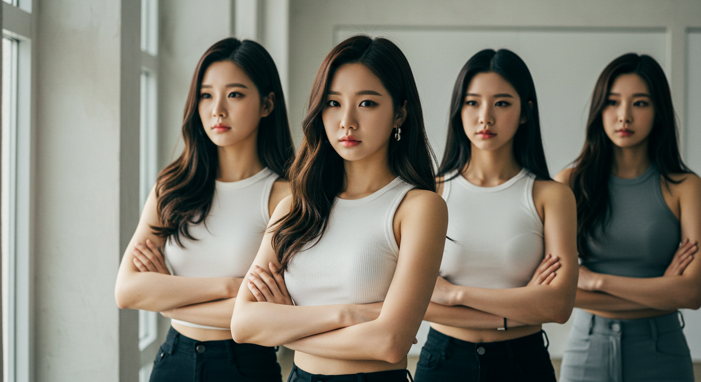 팔짱을 끼고있는 여성들