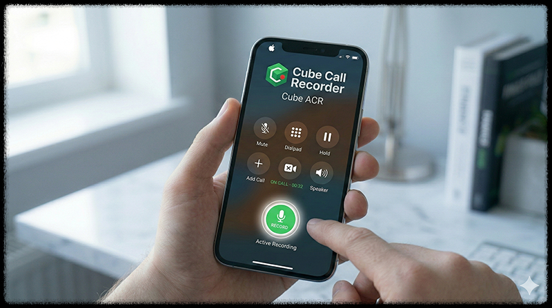 대체 통화 녹음 앱이 실행된 스마트폰 모습