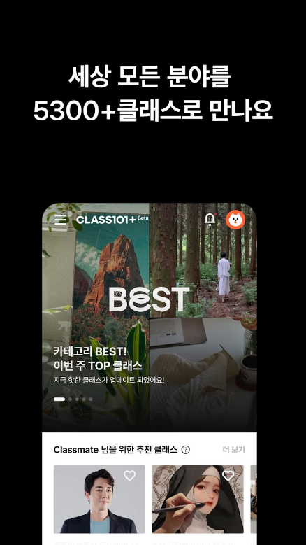 클래스101, CLASS101, 취미, 창작 활동, 그림, 음악, 요리, 운동, 사진, 영상 편집, 프로그래밍, 드로잉, 일러스트레이션, UI/UX 디자인, 캘리그라피