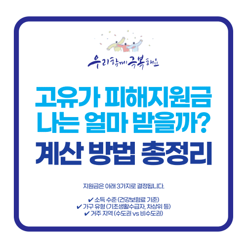 고유가 피해지원금 나는 얼마 받을까? 계산 방법 총정리 / 고유가 지원금 기준