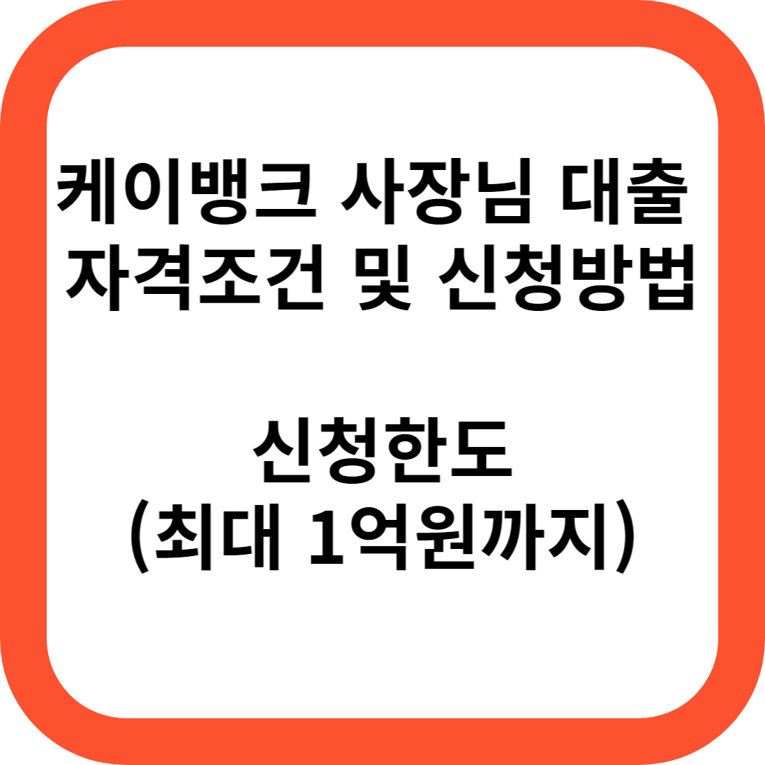 케이뱅크 사장님 신용대출