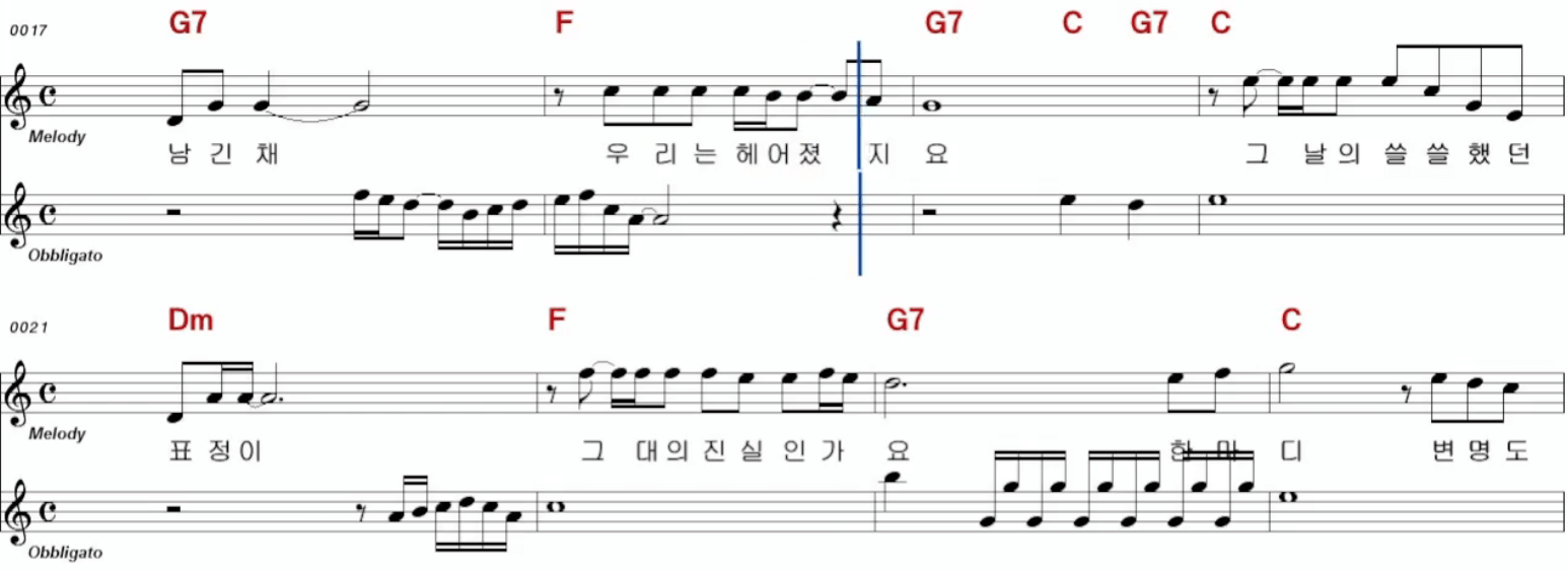 이용 잊혀진계절 악보