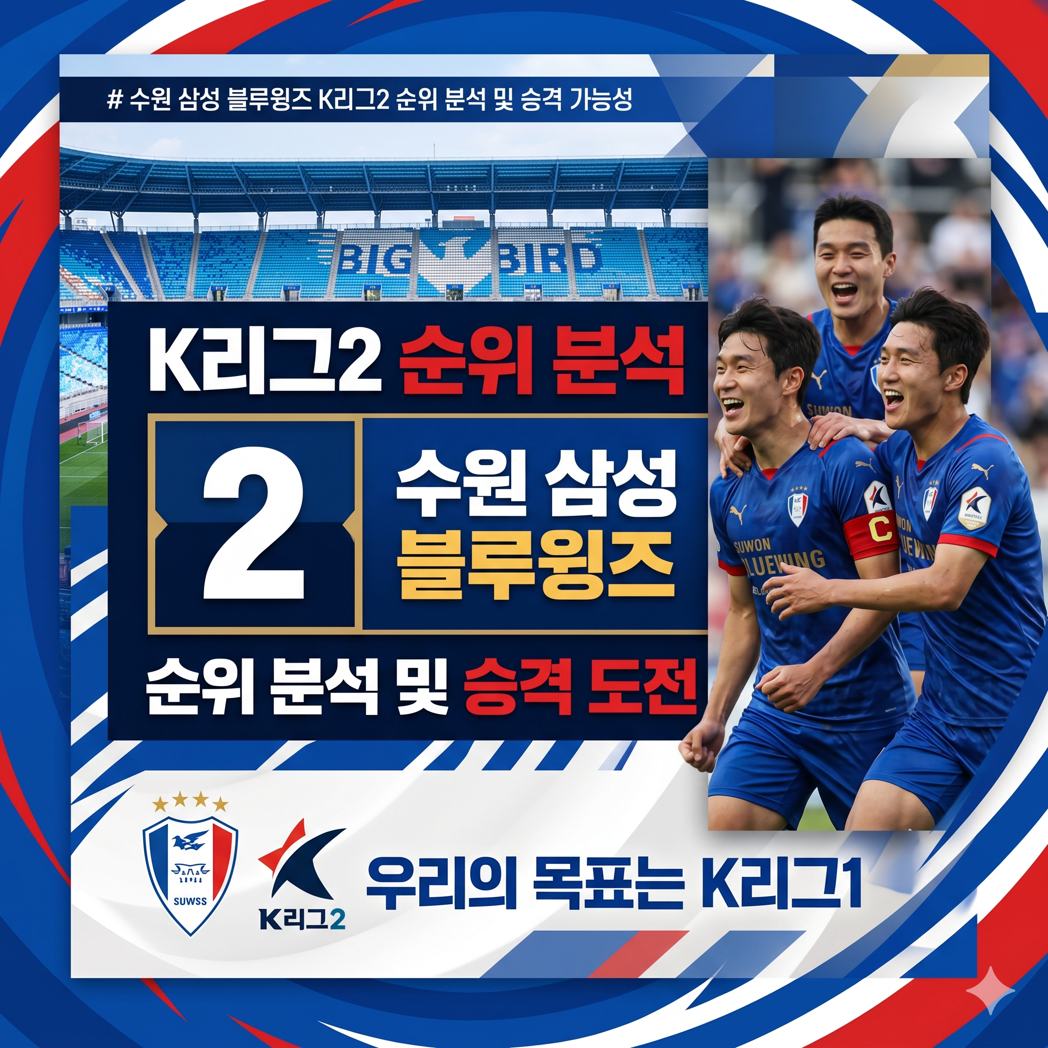 수원 삼성 블루윙즈 K리그2 순위 분석 및 승격 가능성