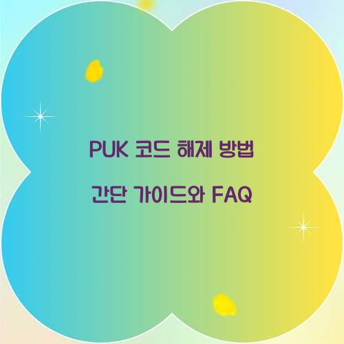 PUK 코드 해제 방법