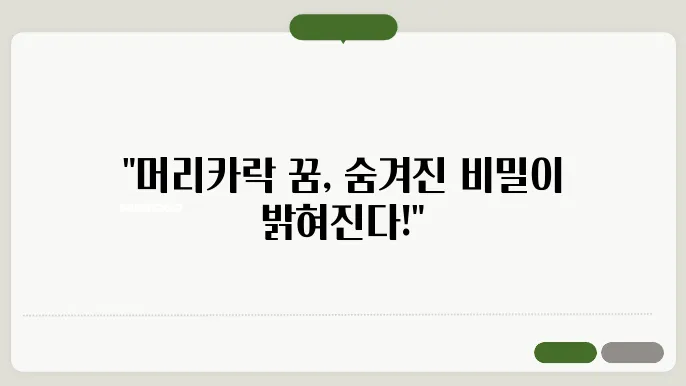 머리카락 꿈해몽