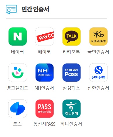 민간-인증서-목록