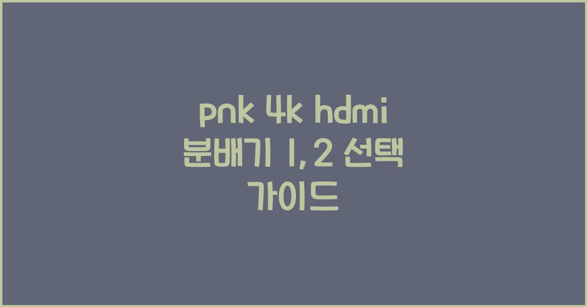 pnk 4k hdmi 분배기 1:2
