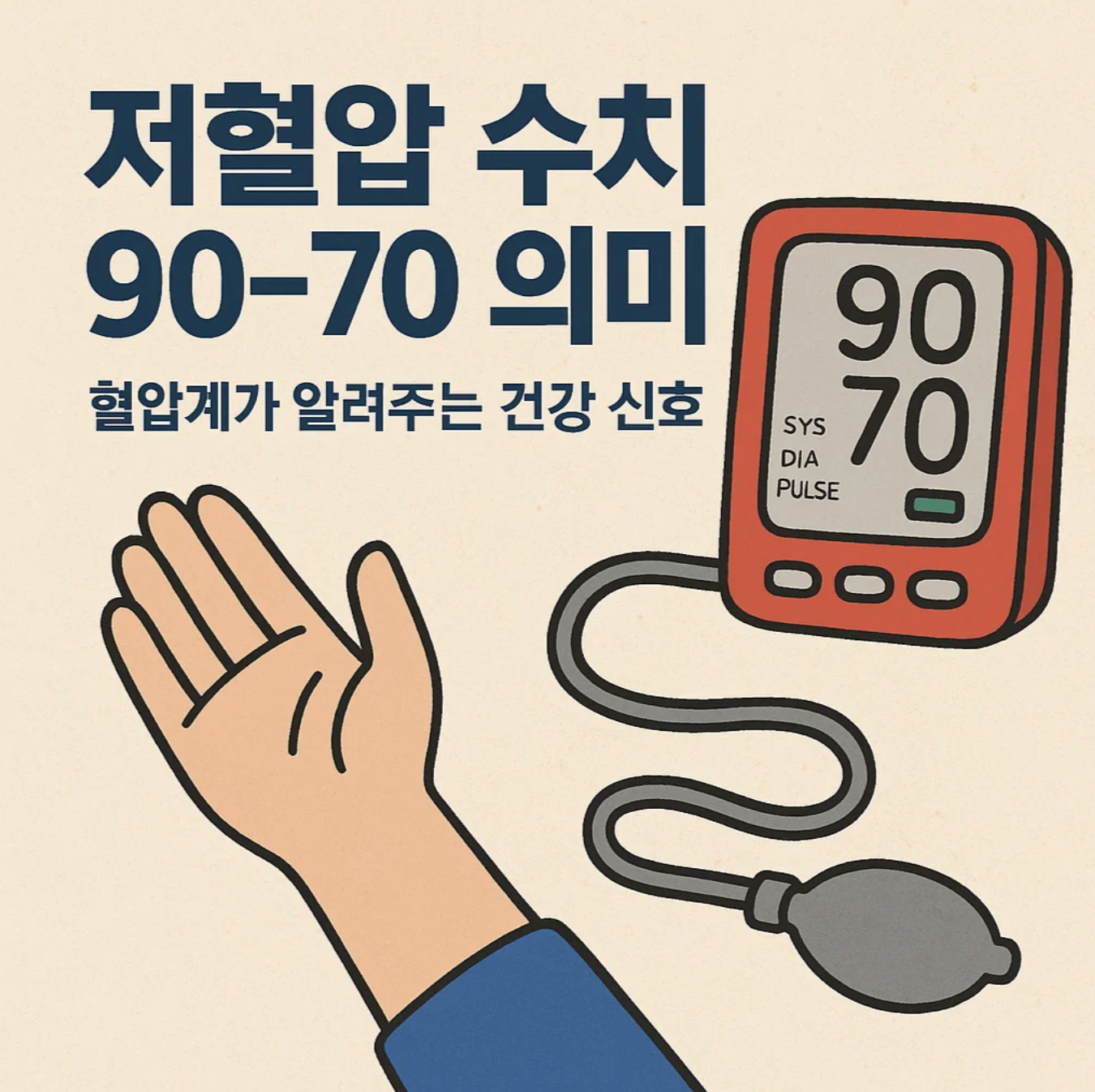 저혈압 수치 90-70 의미|혈압계가 알려주는 건강 신호