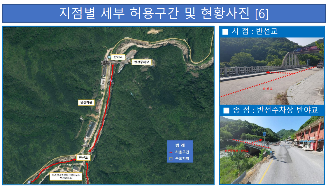 허용구간 반야교 구간