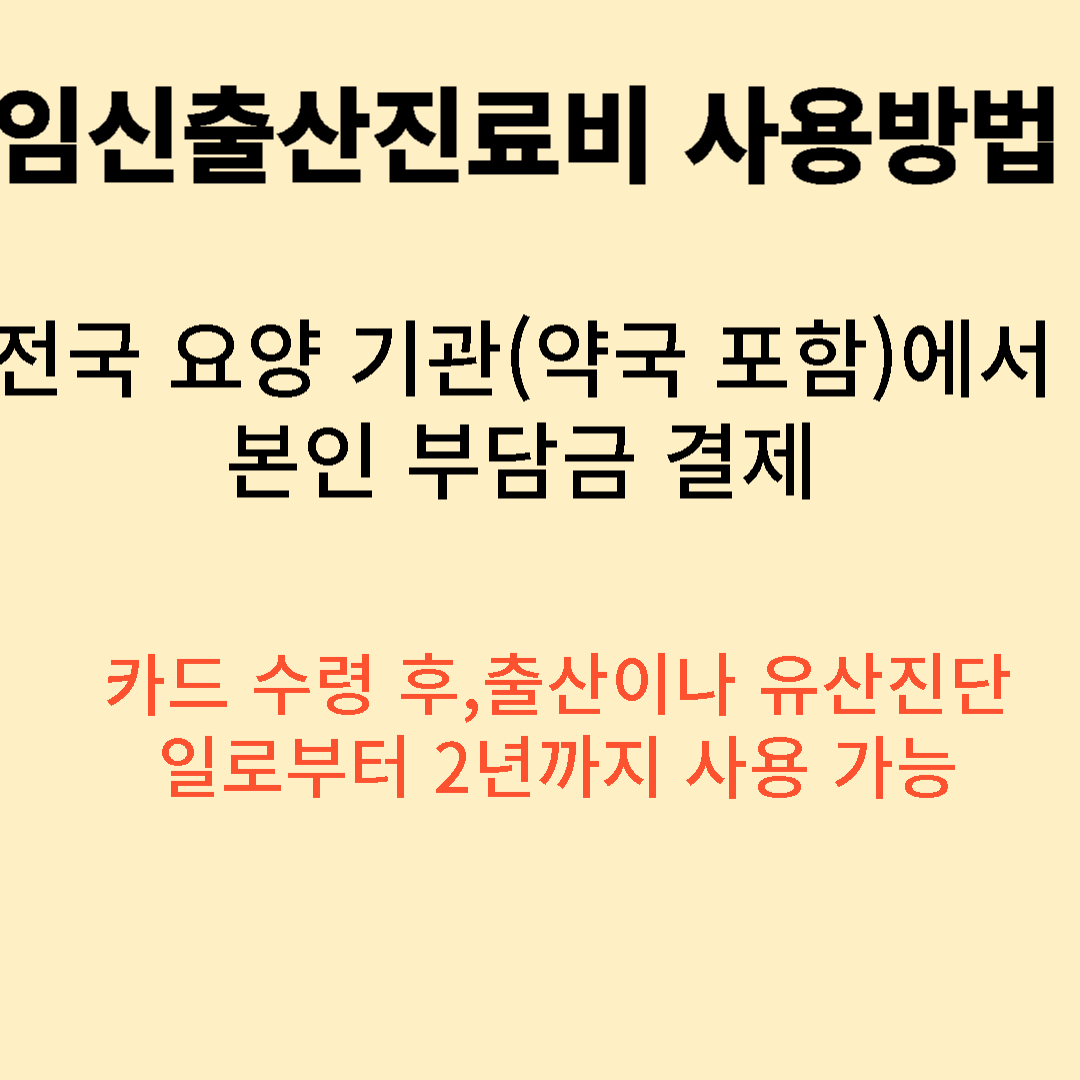 임신출산 진료비 사용방법