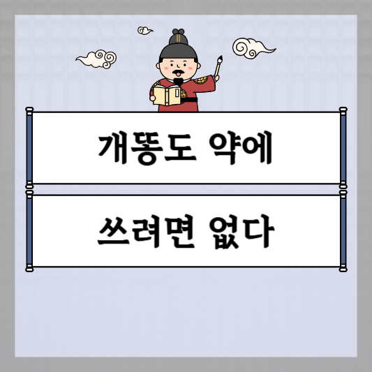 개똥도 약에 쓰려면 없다