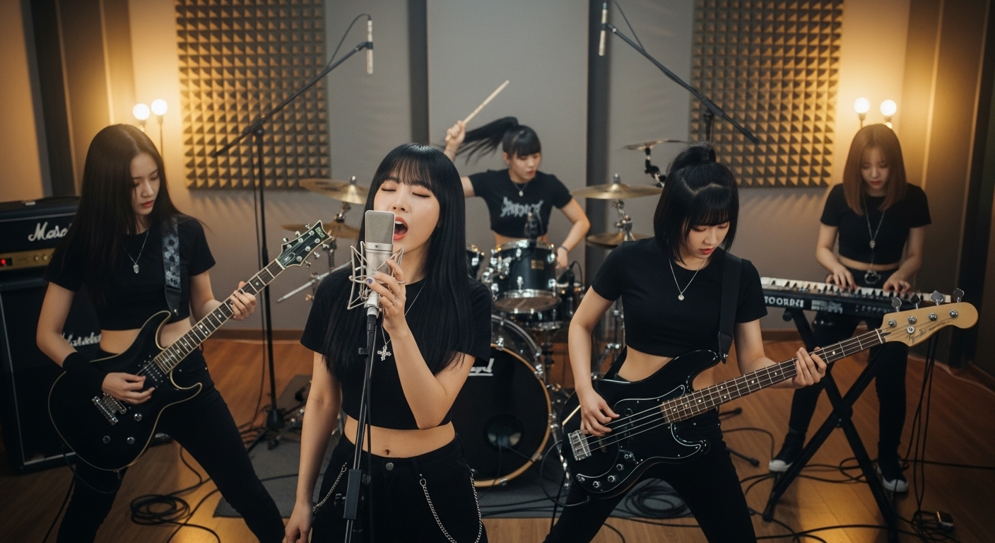 메탈 녹음을 하는 여자들