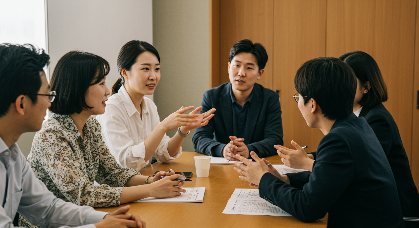 서로 다른 관점을 존중하며 대화하는 사람들
