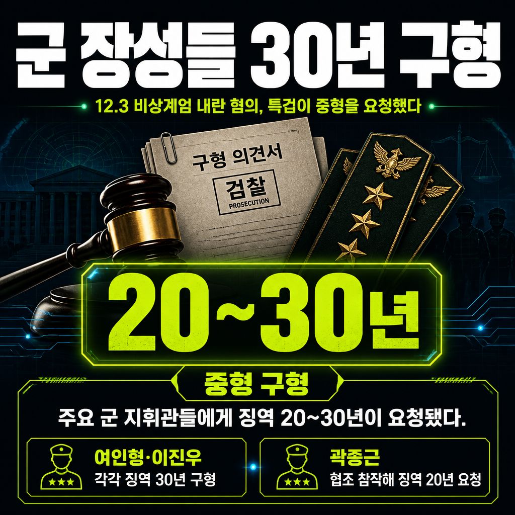 군 장성들 30년 구형