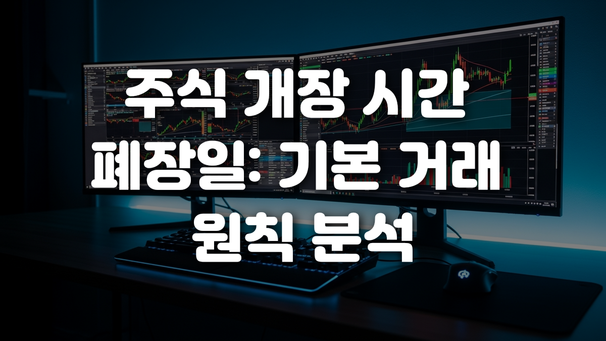 주식 개장 시간 폐장일 기본 거래 원칙 분석