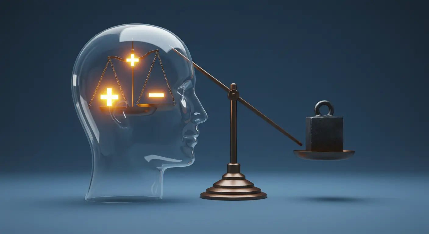 이익의 기쁨보다 손실의 고통을 2배 더 크게 느끼는 손실 회피 심리를 나타내는 저울