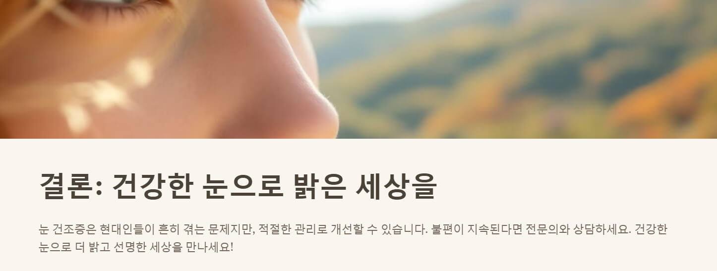 눈 건조증 증상 원인 치료