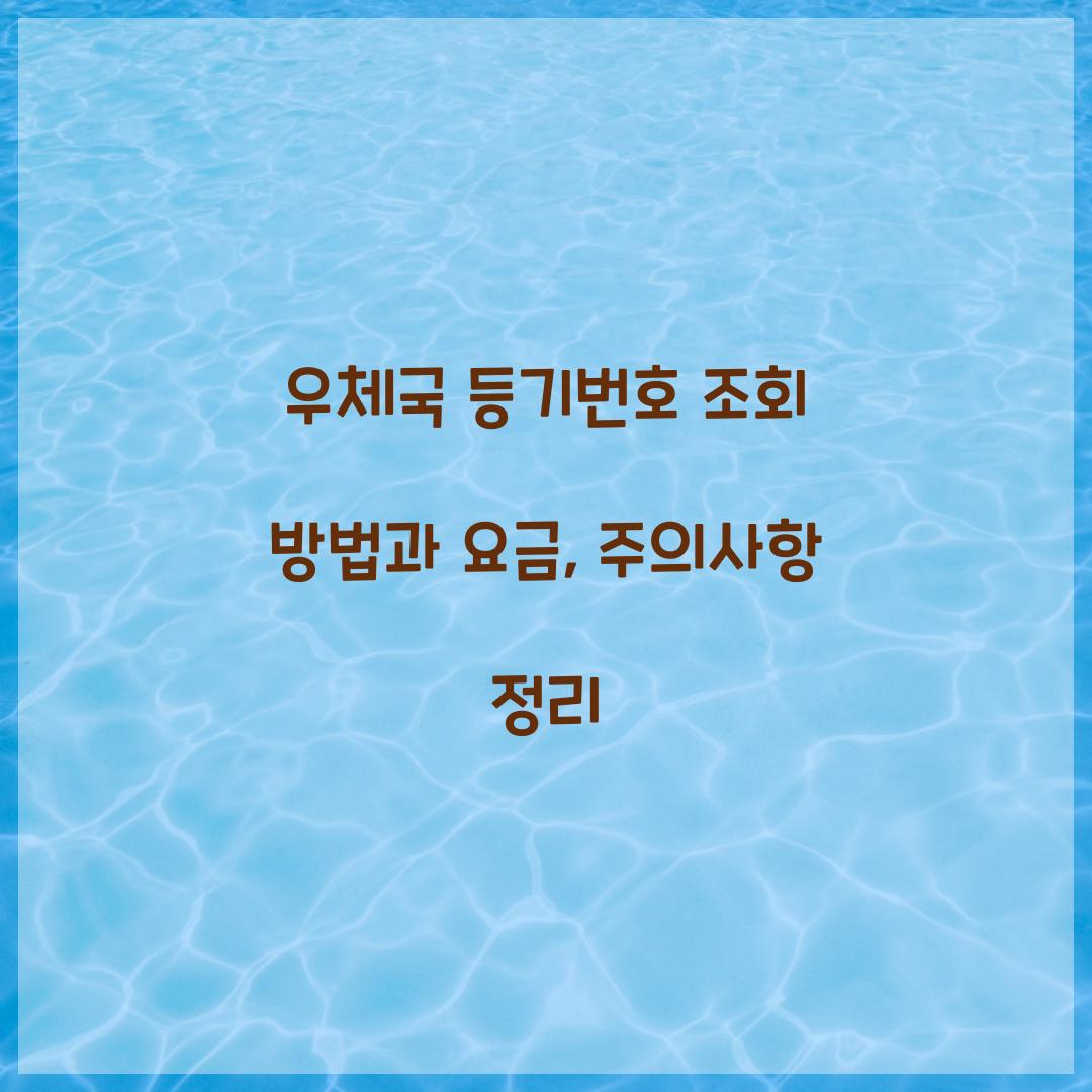 우체국 등기번호 조회